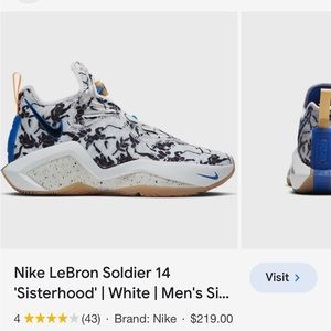 Nike LeBron soldier men’s size or a women’s size 7.5. In decent shape.